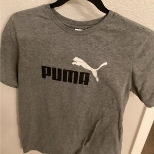 Puma Gray Short Sleeve Tee with Classic Crew Neck